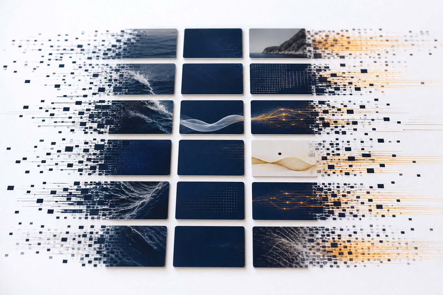 Composición editorial de tiles de planificación de media conectados en workflow, YouTube Gemini creator insights
