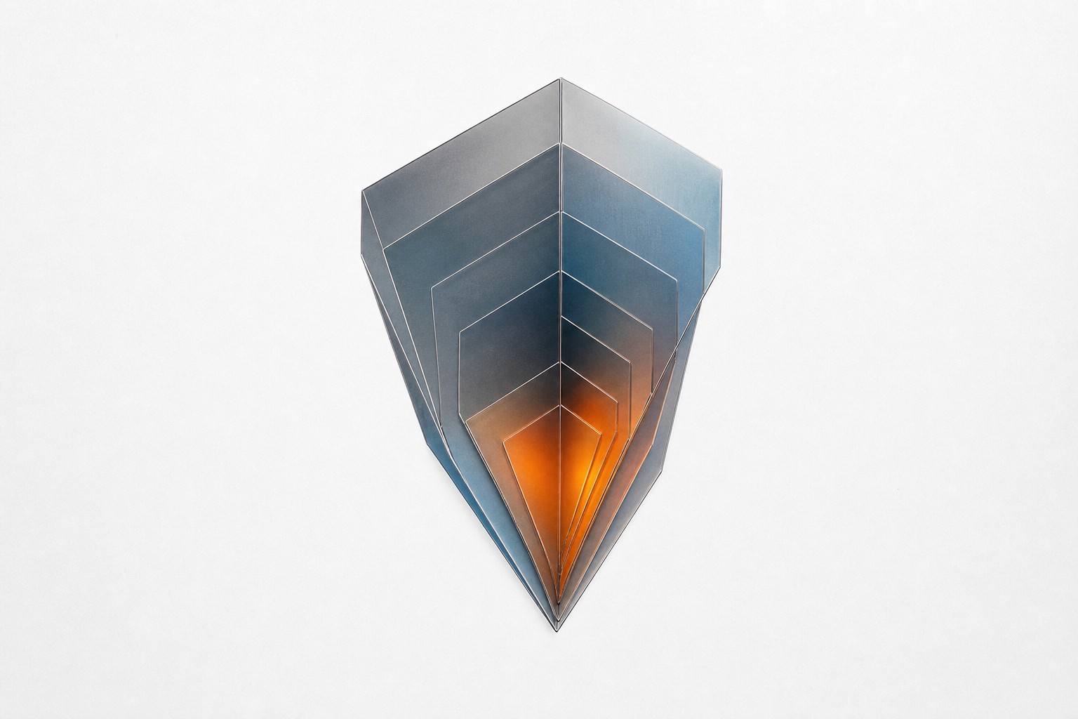 Objeto de marca abstracto en void editorial, iluminación de estudio suave, producción creativa Google Ads