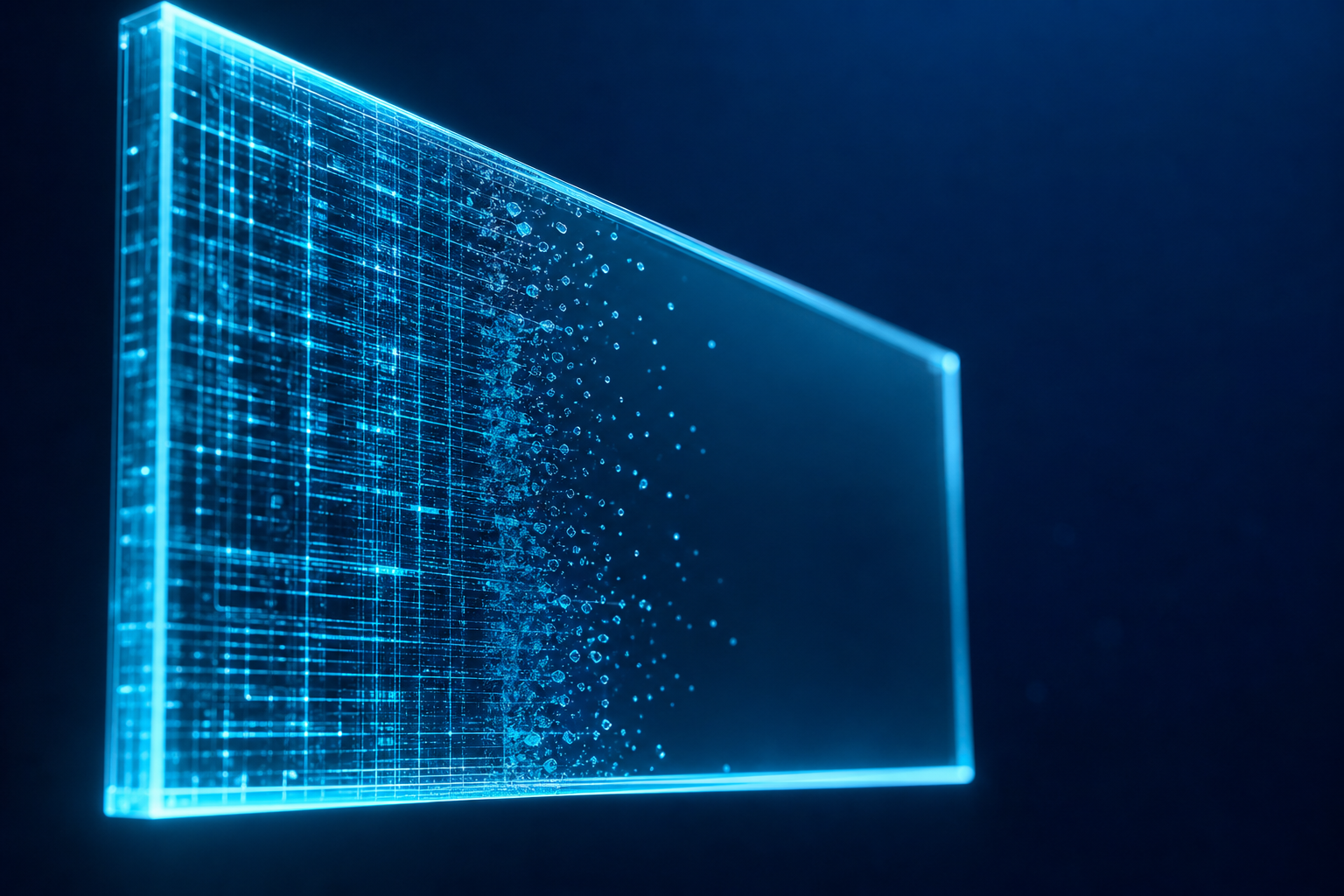 Mano sintética de vidrio ensamblando paneles luminosos, presentaciones con gemini generadas desde el móvil