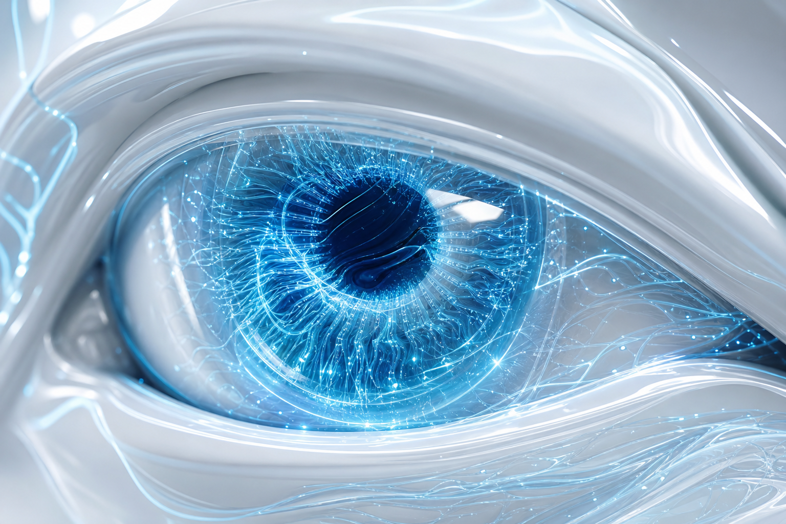 Mano humana transformándose en estructura cristalina de datos, representando ia control calidad manufactura híbrido